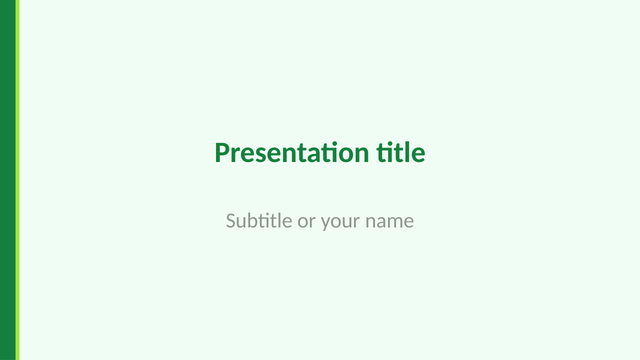 Forest theme: title slide
