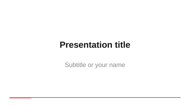 Minimal theme: title slide